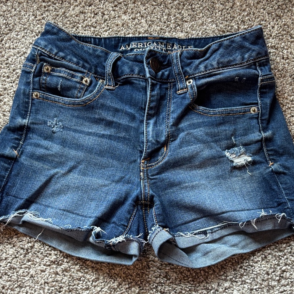High-Rise Shortie Jean Shorts